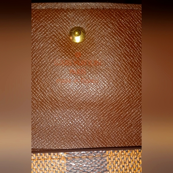 LOUIS VUITTON DAMIER EBENE MONOGRAM CANVAS LEATHER WALLET EUC - Picture 11 of 15